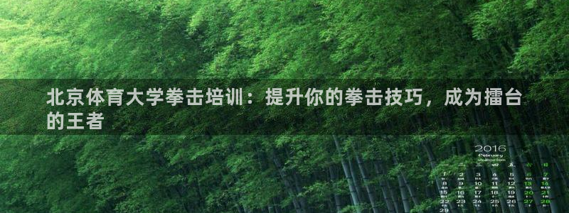 富联娱乐登录地址在哪里：北京体育大学拳击培训：提升你